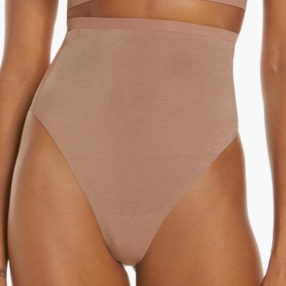 SKIMS Brown Beige Power Mesh High Waist Thong, NWOT Sienna XXS, XS, S